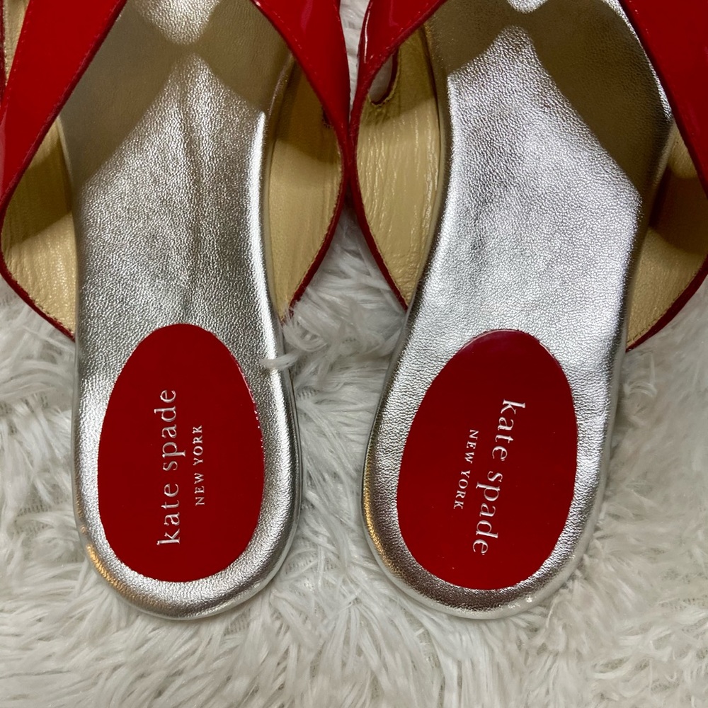 Kate Spade Red Patent Leather Cut-out Sandals! - Picture 3 of 9